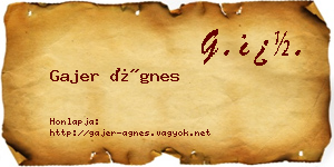 Gajer Ágnes névjegykártya