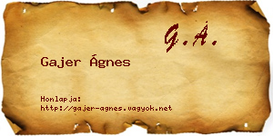 Gajer Ágnes névjegykártya